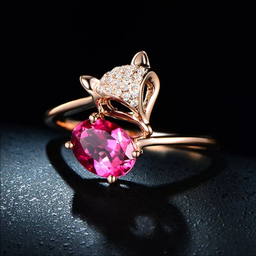 silver 925 open ring, adjustable, ROSE GOLD